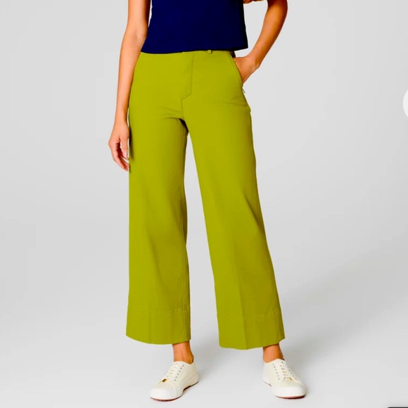 SPANX Super Smooth Stretch Twill Cropped Wide Leg Pants Size 2X Green - Picture 1 of 9